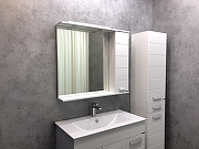 Зеркало со шкафом Comforty Модена М-90 00-00001641 с подсветкой Белое матовое-1