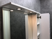 Зеркало со шкафом Comforty Модена М-90 00-00001641 с подсветкой Белое матовое-3