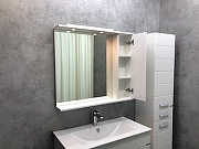Зеркало со шкафом Comforty Модена М-90 00-00001641 с подсветкой Белое матовое-2