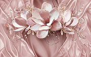 Фреска Ortograf 3D 6711 Фактура бархат FX Флизелин (4,3*2,7) Розовый, Цветы-1