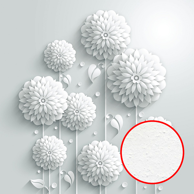 Фреска Ortograf 3D 30473 Фактура бархат FX Флизелин (2,7*2,7) Белый, Цветы