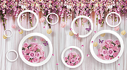Фреска Ortograf 3D 30740 Фактура бархат FX Флизелин (4,9*2,7) Розовый, Цветы/Абстракция-1