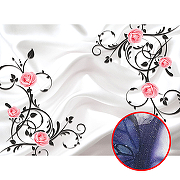 Фреска Ortograf 3D 30741 Фактура бархат серебро FX-S Флизелин (3,7*2,7) Белый/Розовый/Черный, Цветы/Абстракция