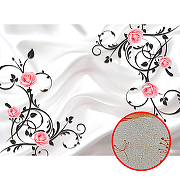 Фреска Ortograf 3D 30741 Фактура бархат золото FX-G Флизелин (3,7*2,7) Белый/Розовый/Черный, Цветы/Абстракция