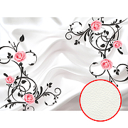 Фреска Ortograf 3D 30741 Фактура флок FLK Флизелин (3,7*2,7) Белый/Розовый/Черный, Цветы/Абстракция