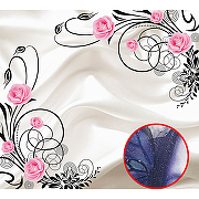 Фреска Ortograf 3D 30743 Фактура бархат серебро FX-S Флизелин (3*2,7) Белый/Розовый/Черный, Цветы/Абстракция