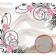 Фреска Ortograf 3D 30743 Фактура бархат золото FX-G Флизелин (3*2,7) Белый/Розовый/Черный, Цветы/Абстракция