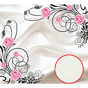 Фреска Ortograf 3D 30743 Фактура флок FLK Флизелин (3*2,7) Белый/Розовый/Черный, Цветы/Абстракция