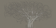 Фреска Ortograf 3D 33217 Фактура бархат серебро FX-S Флизелин (5,3*2,7) Серый, Деревья/Абстракция-1