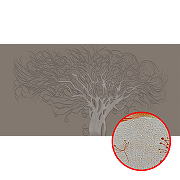 Фреска Ortograf 3D 33217 Фактура бархат золото FX-G Флизелин (5,3*2,7) Серый, Деревья/Абстракция