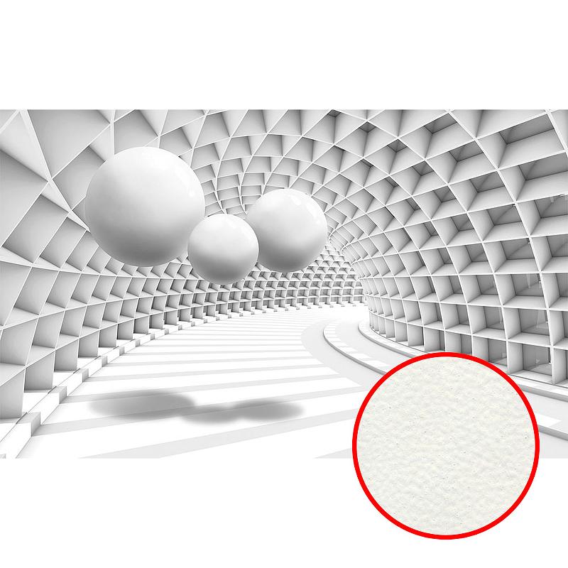 Фреска Ortograf 3D 33483 Фактура флок FLK Флизелин (4,4*2,7) Белый/Серый, Абстракция