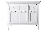 Комплект мебели для ванной ASB-Woodline Гранда 105 Белый с патиной Серебро-2