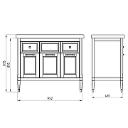 Комплект мебели для ванной ASB-Woodline Гранда 105 Белый с патиной Серебро-13