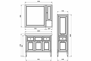 Комплект мебели для ванной ASB-Woodline Гранда 105 Белый с патиной Серебро-15