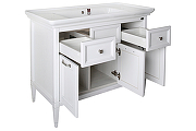 Комплект мебели для ванной ASB-Woodline Гранда 105 Белый с патиной Серебро-3
