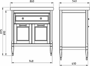 Комплект мебели для ванной ASB-Woodline Гранда 85 Grigio-9