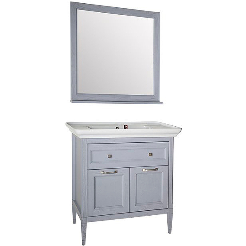 Комплект мебели для ванной ASB-Woodline Гранда 85 Grigio зеркало asb woodline гранда 80 11481 grigio