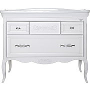 Комплект мебели для ванной ASB-Woodline Модерн 105 Белый с патиной Серебро-1
