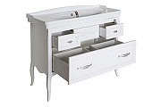 Комплект мебели для ванной ASB-Woodline Модерн 105 Белый с патиной Серебро-2