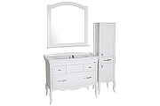 Комплект мебели для ванной ASB-Woodline Модерн 105 Белый с патиной Серебро-5