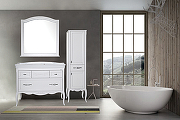 Комплект мебели для ванной ASB-Woodline Модерн 105 Белый с патиной Серебро-8