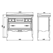 Комплект мебели для ванной ASB-Woodline Модерн 105 Белый с патиной Серебро-9