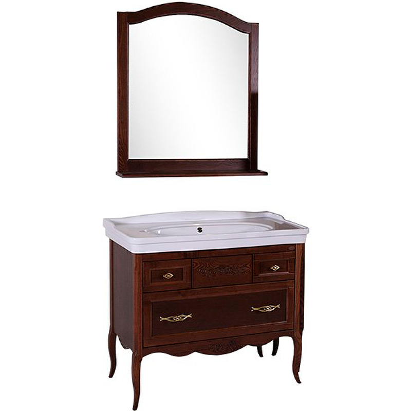Комплект мебели для ванной ASB-Woodline Модерн 105 Антикварный орех шкаф пенал asb woodline модерн 40 11256 антикварный орех