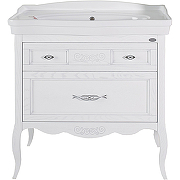 Комплект мебели для ванной ASB-Woodline Модерн 85 Белый с патиной Серебро-1