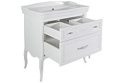 Комплект мебели для ванной ASB-Woodline Модерн 85 Белый с патиной Серебро-2