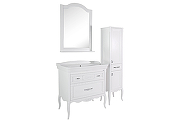 Комплект мебели для ванной ASB-Woodline Модерн 85 Белый с патиной Серебро-5