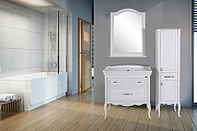 Комплект мебели для ванной ASB-Woodline Модерн 85 Белый с патиной Серебро-8