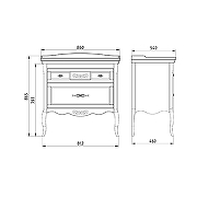 Комплект мебели для ванной ASB-Woodline Модерн 85 Белый с патиной Серебро-10
