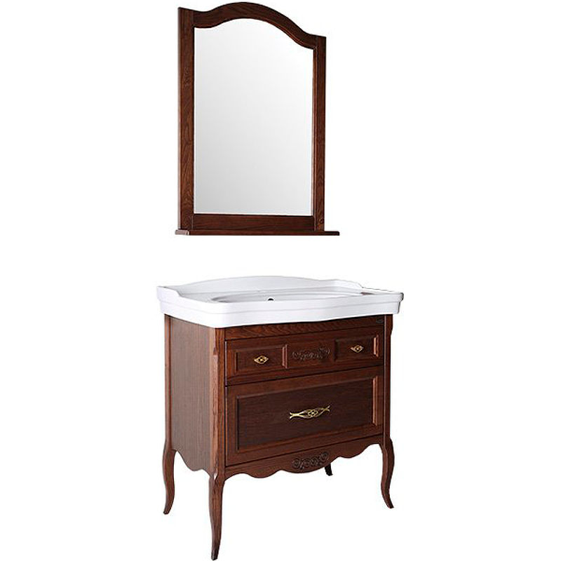 Комплект мебели для ванной ASB-Woodline Модерн 85 Антикварный орех шкаф пенал asb woodline модерн 40 11256 антикварный орех