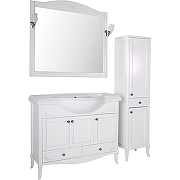 Комплект мебели для ванной ASB-Woodline Салерно 105 Белый с патиной Серебро-6