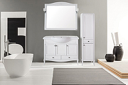 Комплект мебели для ванной ASB-Woodline Салерно 105 Белый с патиной Серебро-8