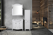 Комплект мебели для ванной ASB-Woodline Салерно 80 Белый с патиной Серебро-9