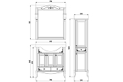 Комплект мебели для ванной ASB-Woodline Салерно 80 Белый с патиной Серебро-10