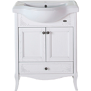 Комплект мебели для ванной ASB-Woodline Салерно 65 Белый с патиной Серебро-1