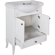 Комплект мебели для ванной ASB-Woodline Салерно 65 Белый с патиной Серебро-2