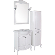 Комплект мебели для ванной ASB-Woodline Салерно 65 Белый с патиной Серебро-7