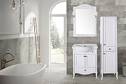 Комплект мебели для ванной ASB-Woodline Салерно 65 Белый с патиной Серебро-8
