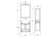 Комплект мебели для ванной ASB-Woodline Салерно 65 Белый с патиной Серебро-9