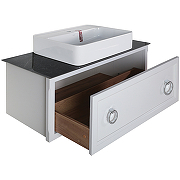 Комплект мебели для ванной ASB-Woodline Рома 100С подвесной Белый-2