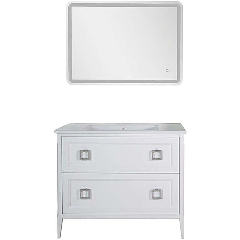 Комплект мебели для ванной ASB-Woodline Рома 100Н Белый цена и фото