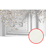 Фреска Ortograf 3D 33213 Фактура флок FLK Флизелин (4,3*2,5) Белый, Архитектура/Цветы