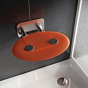 Сиденье для душа Ravak Ovo P II Orange B8F0000050 Прозрачно-оранжевое Нержавеющая сталь-1