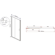 Душевая дверь Vincea Garda 105 VDS-1G105CL профиль Хром стекло прозрачное-5