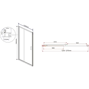 Душевая дверь Vincea Garda 125 VDS-1G125CL профиль Хром стекло прозрачное-5