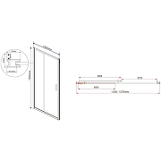 Душевая дверь Vincea Garda 135 VDS-1G135CL профиль Хром стекло прозрачное-5