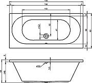 Акриловая ванна Riho Carolina 170x80 B055001005 (BB5300500000000) без гидромассажа-5